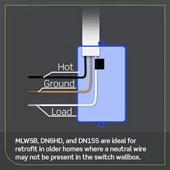 Leviton Decora Smart No-Neutral Wi-Fi Switch In White, Model DN15S-W* -Famous Lighting Store 51gwYL32CgL. AC SX522