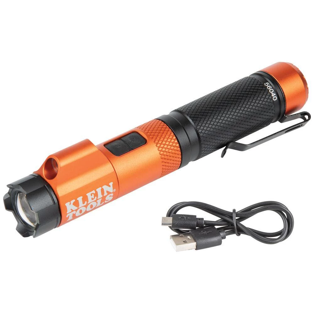 Klein Tools Rechargeable Focus Flashlight With Laser, Model 56040 3 Klein Tools Rechargeable Focus Flashlight With Laser, Model 56040