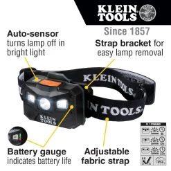 Klein Tools Rechargeable Headlamp With Strap, 400 Lumen All-Day Runtime, Auto-Off, Model 56048 20 Klein Tools Rechargeable Headlamp With Strap, 400 Lumen All-Day Runtime, Auto-Off, Model 56048 -Famous Lighting Store 56048 callout