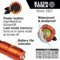 Klein Tools Rechargeable Waterproof LED Pocket Light With Lanyard, Model 56411* -Famous Lighting Store 56411 callout2