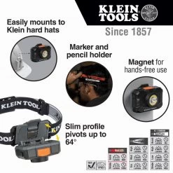 Klein Tools Rechargeable 2-Color LED Headlamp With Fabric Strap, Model 56414 -Famous Lighting Store 56414 callout2
