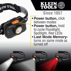Klein Tools Rechargeable 2-Color LED Headlamp With Fabric Strap, Model 56414 -Famous Lighting Store 56414 callout3