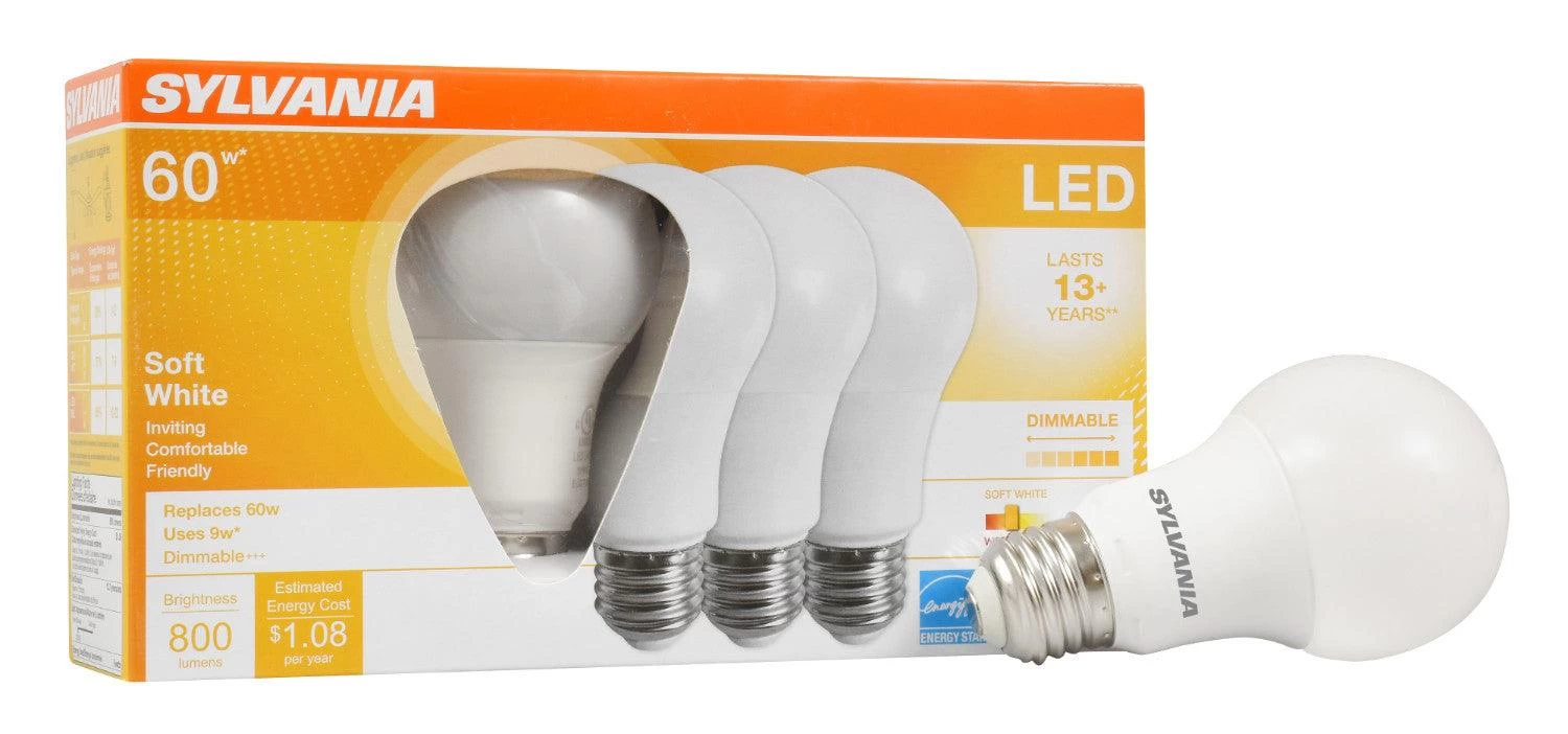 LEDVANCE Sylvania Ultra Series A19, 9W Warm White 2700K LED Light Bulb (Pack Of 4), Model 78036 4 LEDVANCE Sylvania Ultra Series A19, 9W Warm White 2700K LED Light Bulb (Pack Of 4), Model 78036 - Image 2