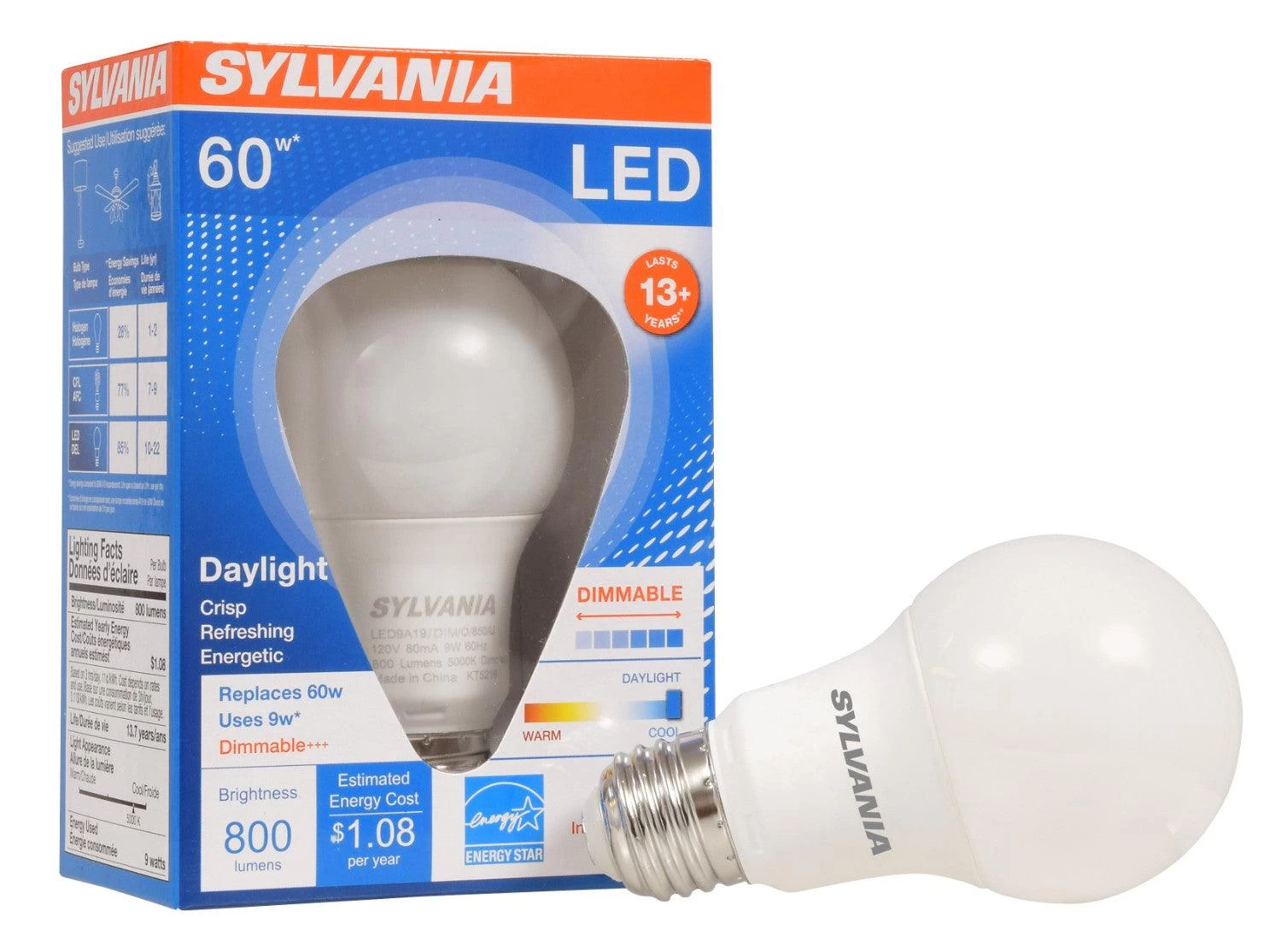 LEDVANCE Sylvania Ultra Series A19 9W, Daylight White 5000K LED Light Bulb, Model 78066 4 LEDVANCE Sylvania Ultra Series A19 9W, Daylight White 5000K LED Light Bulb, Model 78066 - Image 2