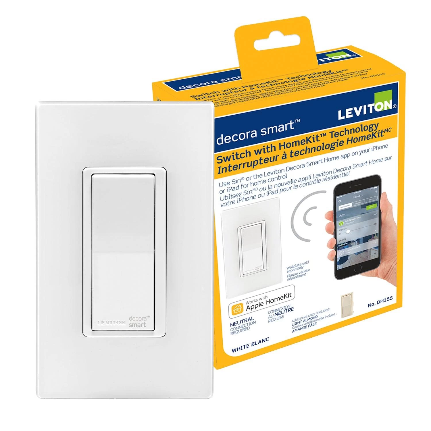 Leviton Decora Smart Switch With Homekit Technology, Model DH15S702 5 Leviton Decora Smart Switch With Homekit Technology, Model DH15S702 - Image 3