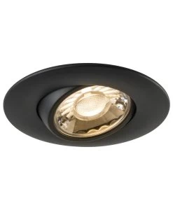Liteline 3" Luna Black Gimbal Recessed Fixture, Soft White (3000k), Model RA3-7G-30K-90BK