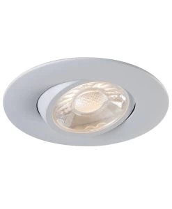 Liteline 3" Luna White Gimbal Recessed Fixture, Soft White (3000k), Model RA3-7G-30K-90WH