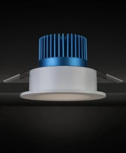 Liteline 3.5" Luna LED White Round Fixed Recessed Fixture, Soft White (3000K), Model RA35-12F-30K-90WH 7 Liteline 3.5" Luna LED White Round Fixed Recessed Fixture, Soft White (3000K), Model RA35-12F-30K-90WH -Famous Lighting Store RA35 12F side