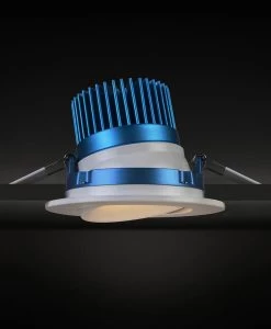 Liteline 3.5" Luna LED Black Round Gimbal Recessed Fixture, Model RA35-12G-90BK 7 Liteline 3.5" Luna LED Black Round Gimbal Recessed Fixture, Model RA35-12G-90BK -Famous Lighting Store RA35 12G side