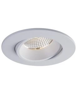 Liteline 3.5" Luna LED White Round Regressed Gimbal Recessed Fixture, Model RA35-12RG-90WH