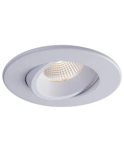 Liteline 4" Luna LED White Round Regressed Gimbal Recessed Fixture, Model RA4-12RG-90WH