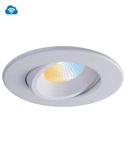 Liteline 4" Smart OnCloud Luna White Round Gimbal Recessed Fixture, Model RA4-12RG-WZ-90WH*