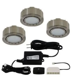 Liteline LED 3-Puck Matte Nickel Light Kit, Model UCP-LED3-MN